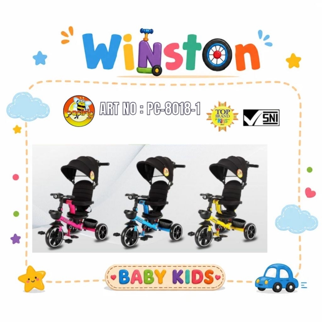 SEPEDA RODA 3 ANAK TRICYCLE PACIFIC 8018-1