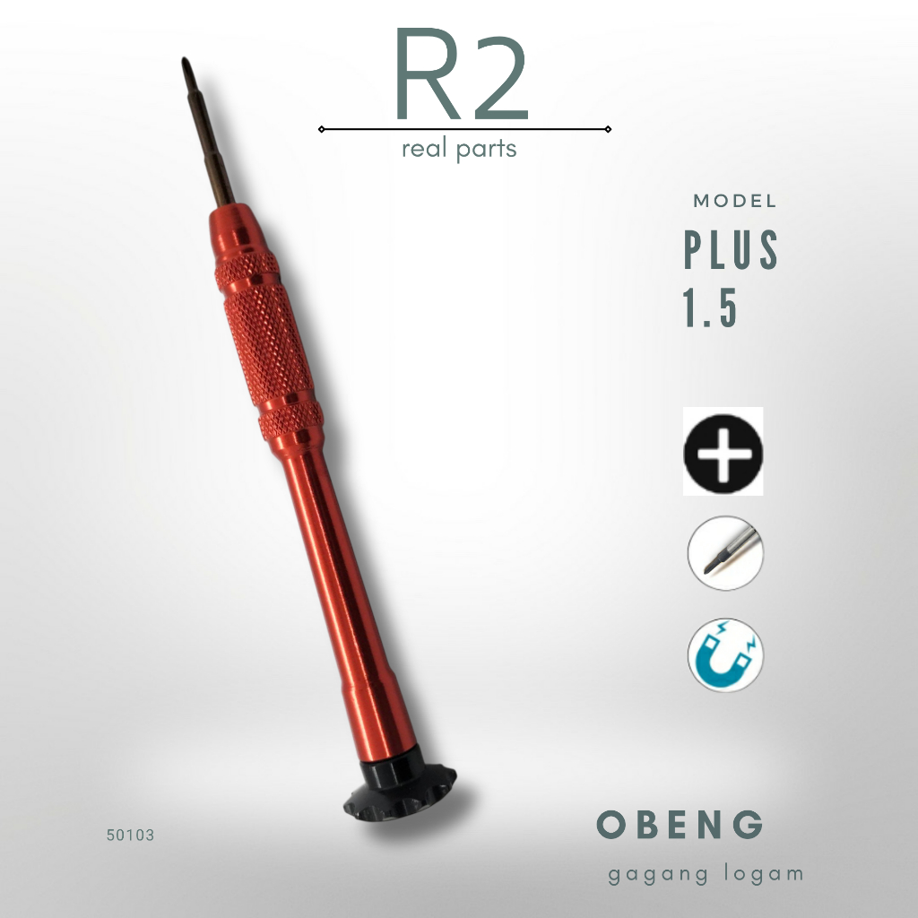 Obeng Plus Ukuran +1.5 Service HP Android iPhone Gagang Logam