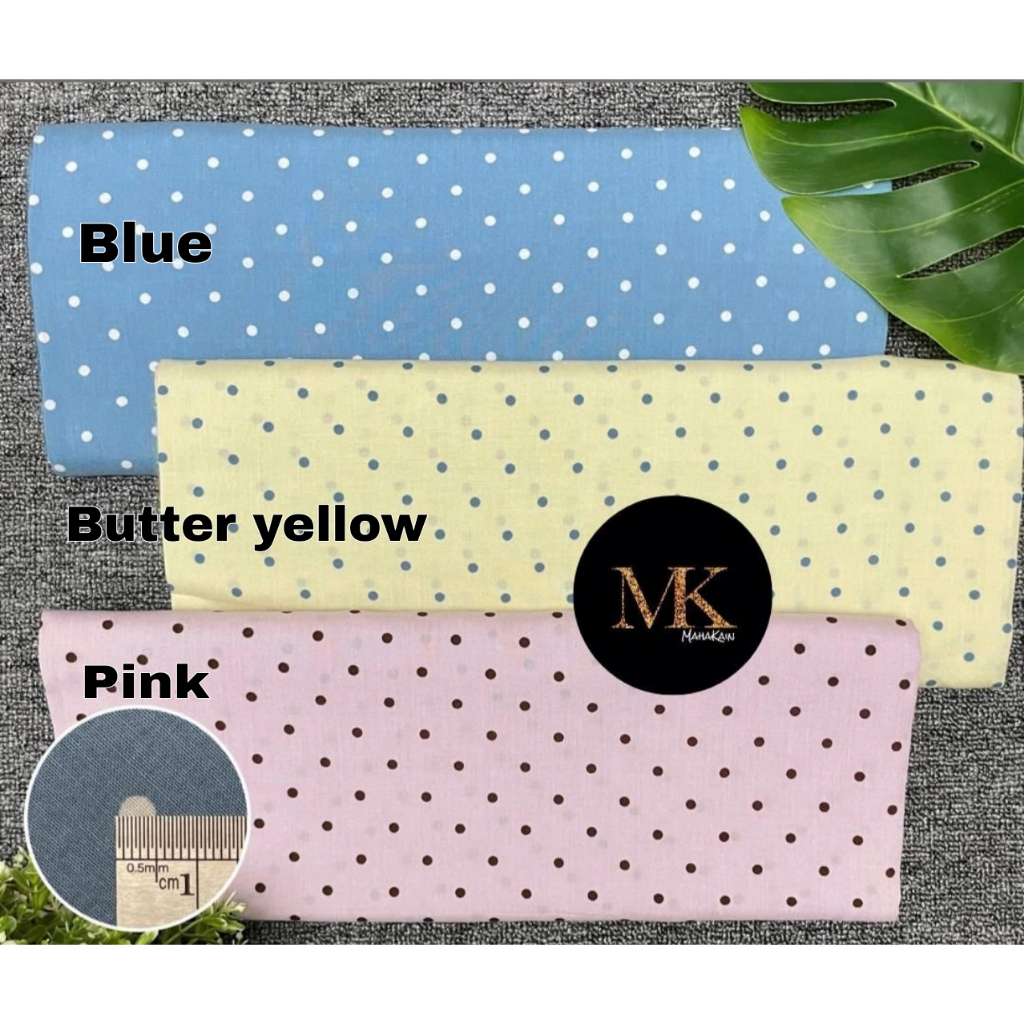 MAHAKAIN Kain Motif Polkadot Flowy Bahan Katun Royal Silky Shakila Meteran