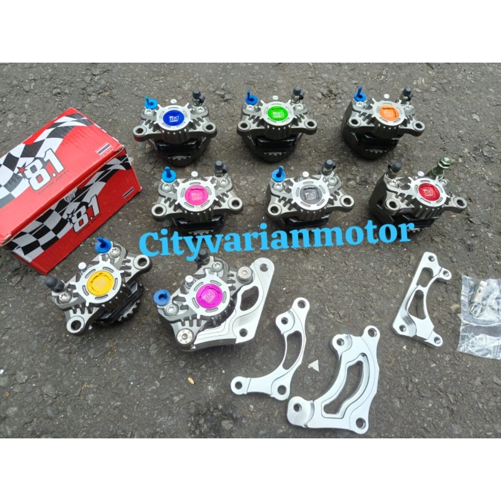 KALIPER + BREKET formula 81 racing part 8.1 MIO SMILE SOUL FINO XEON piringan CAKRAM DEPAN DISK DIS 