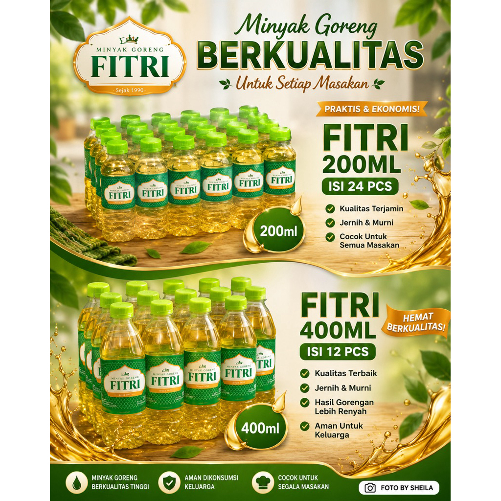 FITRI MINYAK GORENG 1CRATT // 200ml isi 24pcs // 400ml isi 12pcs