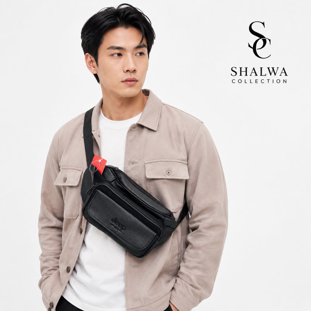 Tas pinggang kulit jeep- tas selempanga jeep- tas selempang kulit asli