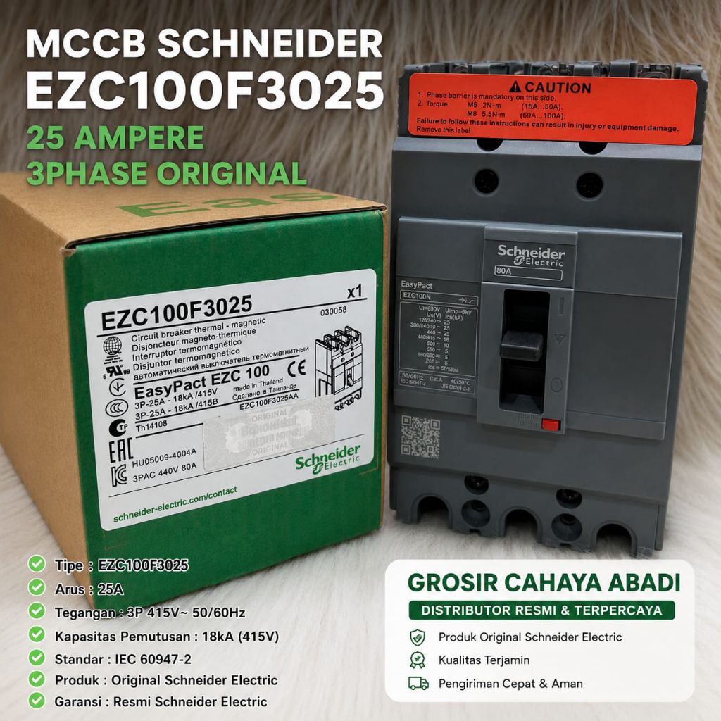 mccb breaker Schneider 25a ezc100f3025 3phase original mccb 25a breaker 25a nfb 25a mccb breaker Sch