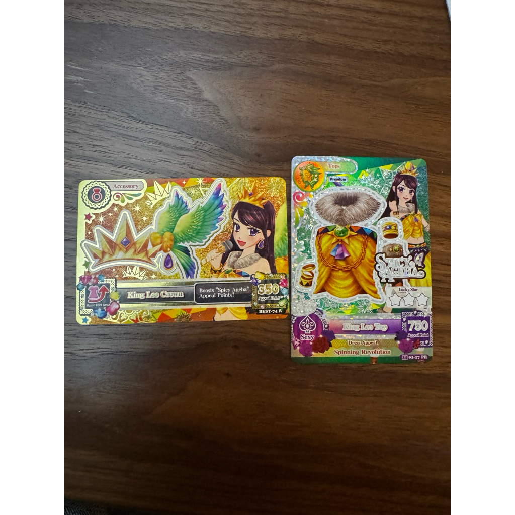 Kartu Aikatsu Original Premium Rare Constellation - King Leo Top & Crown Set