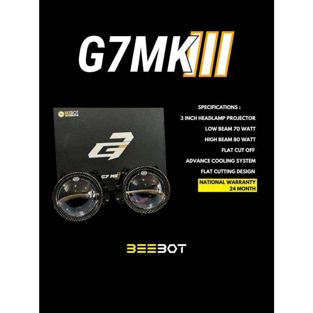 Lampu Mobil Depan BEEBOT G7 MKIII  Beebot 3 Inch Lo Beam 70W Hi Beam 80W Garansi 2 Tahun Projector T