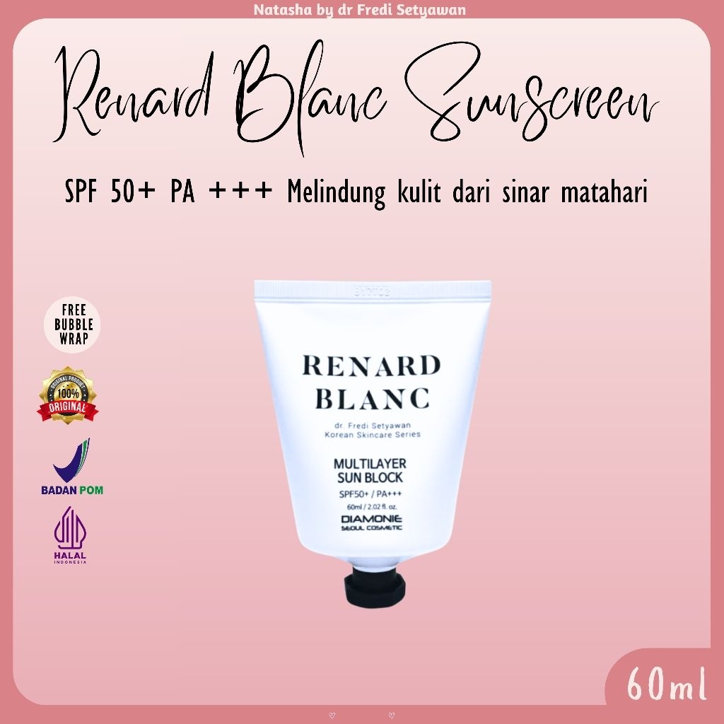 NATASHA  RENARD BLANC Sunblock SPF 50+, RB Sunblock, Natasha Sunscreen, Sunblock Wajah,