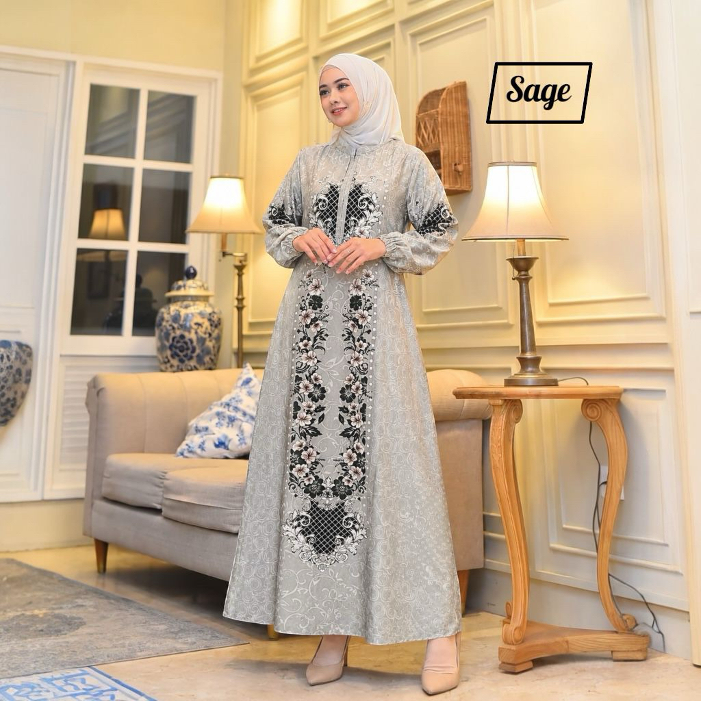 GAMIS DRES SILK MOTIF MORTAL TERBARU
