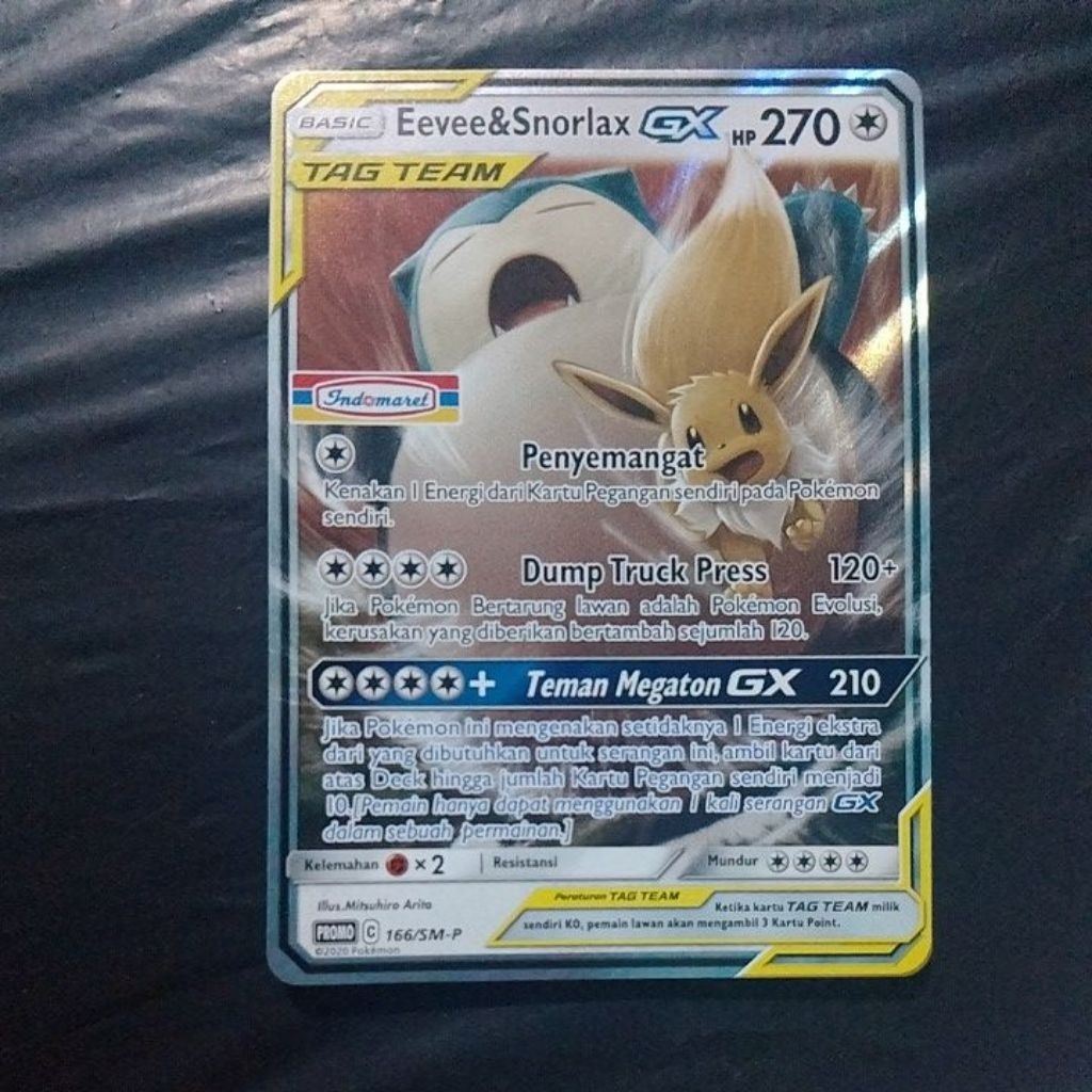 kartu pokemon eevee & snorlax GX
