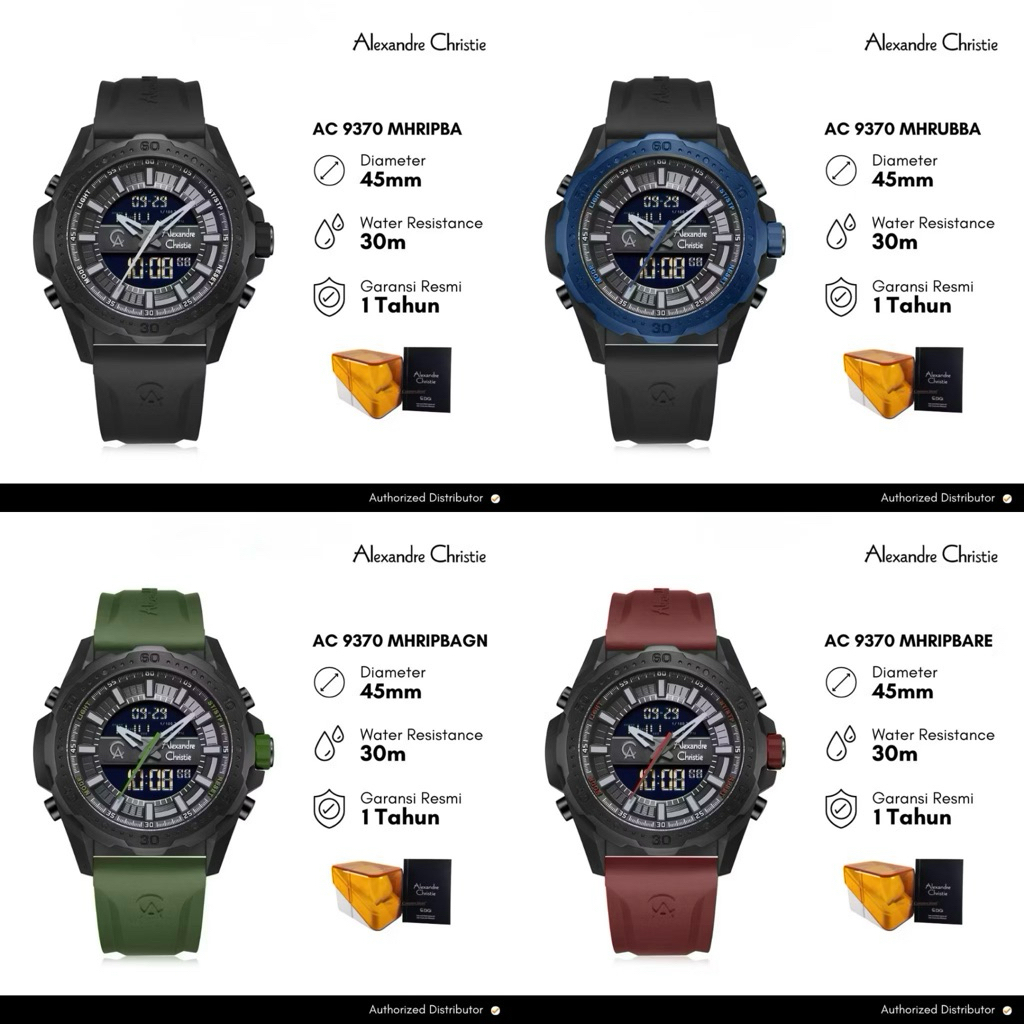 BEST SELLER | Jam Tangan Pria Alexandre Christie Dual Time 9370 AC9370 / 9374 AC9374 (ORIGINAL)