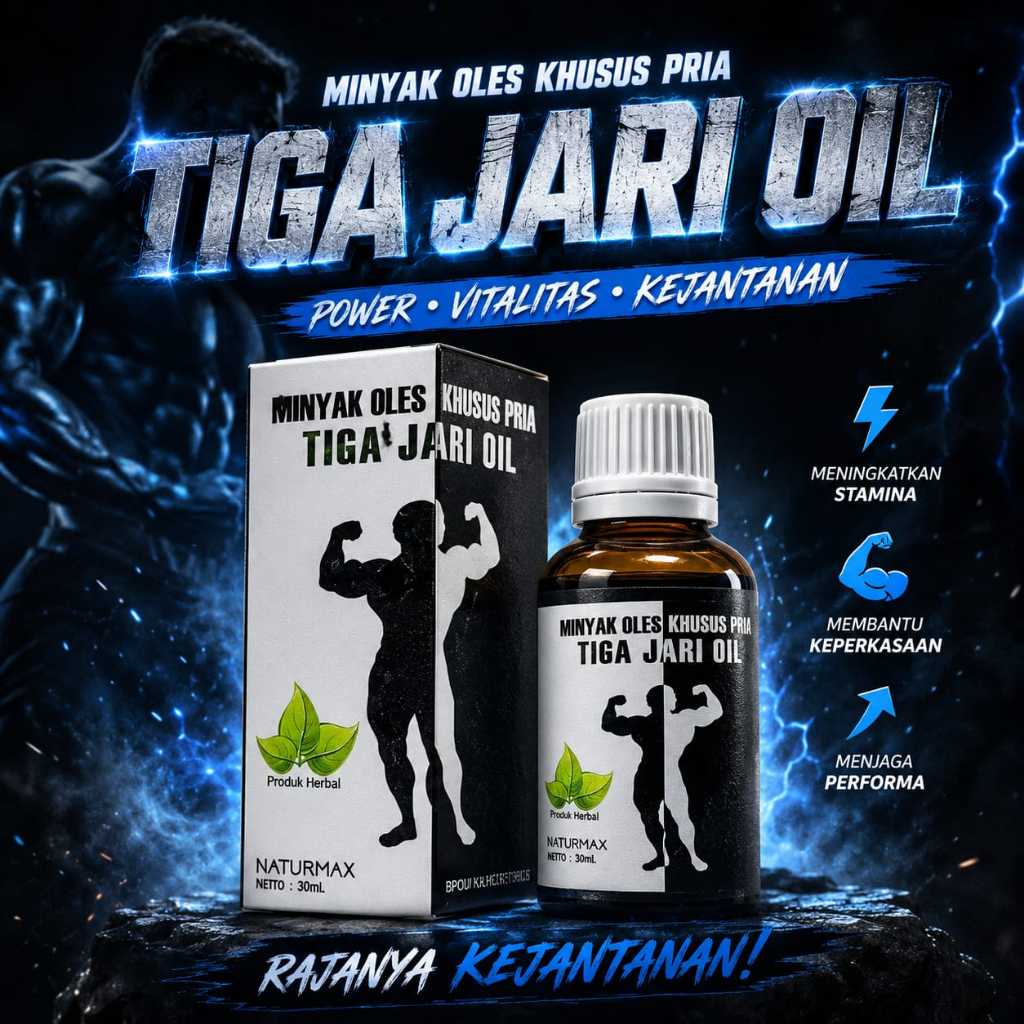 Minyak Oles Khusus Pria Tiga Jari Oil Naturmax, Herbal, Tingkatkan Stamina & Performa