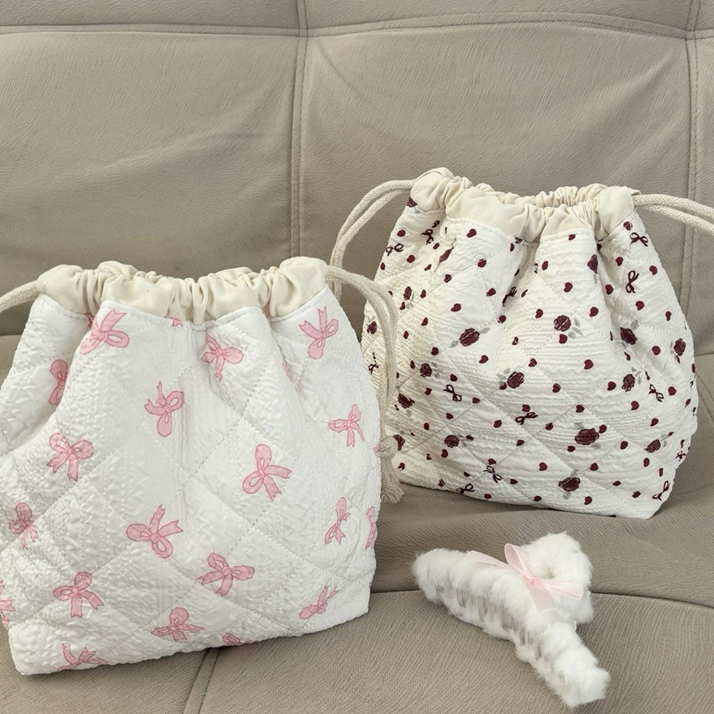 Mocorie - Jollyte Coquette Pouch / Pouch Makeup Coquette / Ribbon Pouch / Pouch Skincare Pita / Trav