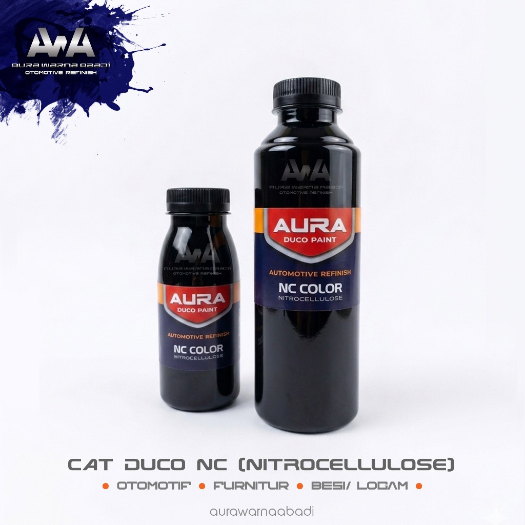 AURA Cat Duco Mobil NC Black Doff 250ml - Cat Semprot Duco Berkualitas