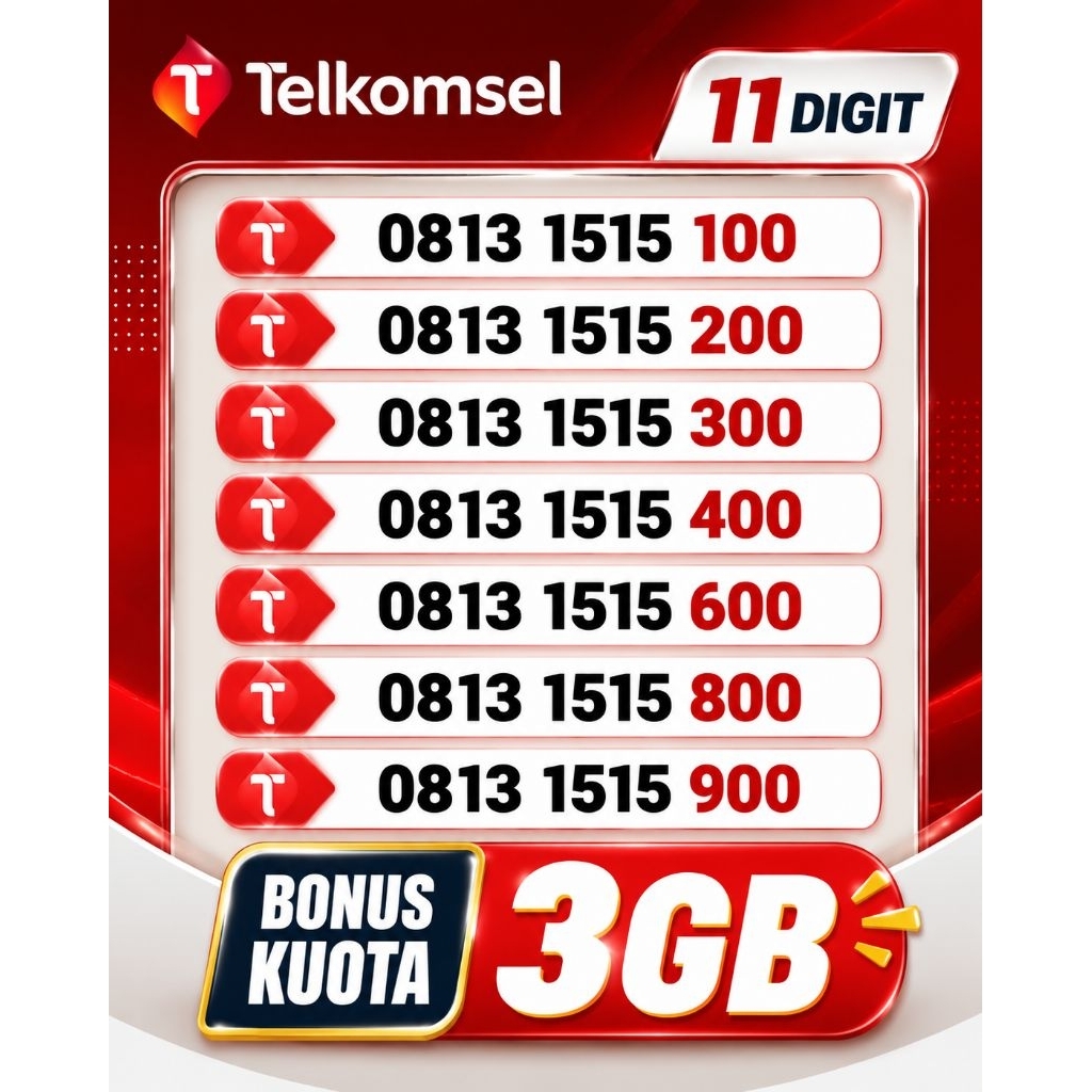 Nomor cantik 11digit simpati Telkomsel