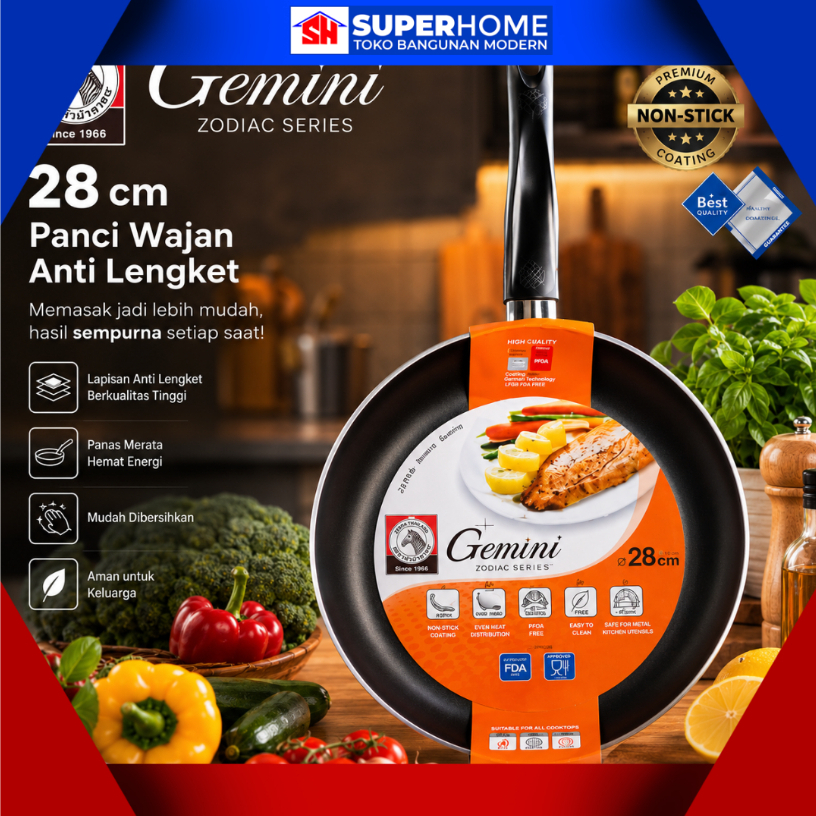 ZEBRA NON STICK FRY PAN - 28 CM GEMINI