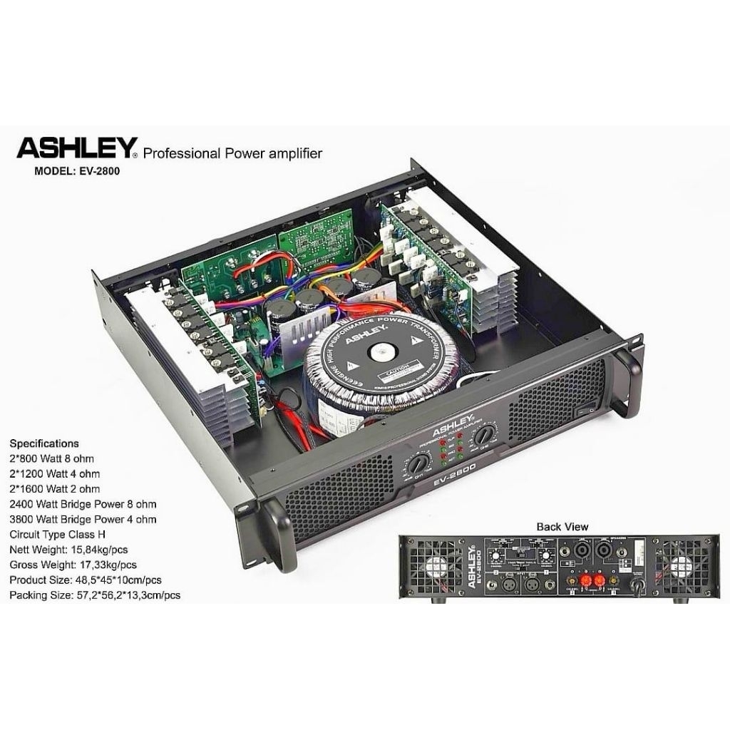 Power Amplifier Ashley EV2800. Ashley Ev 2800