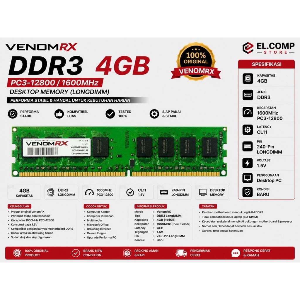 DDR3 4GB VENOMRX PC 12800