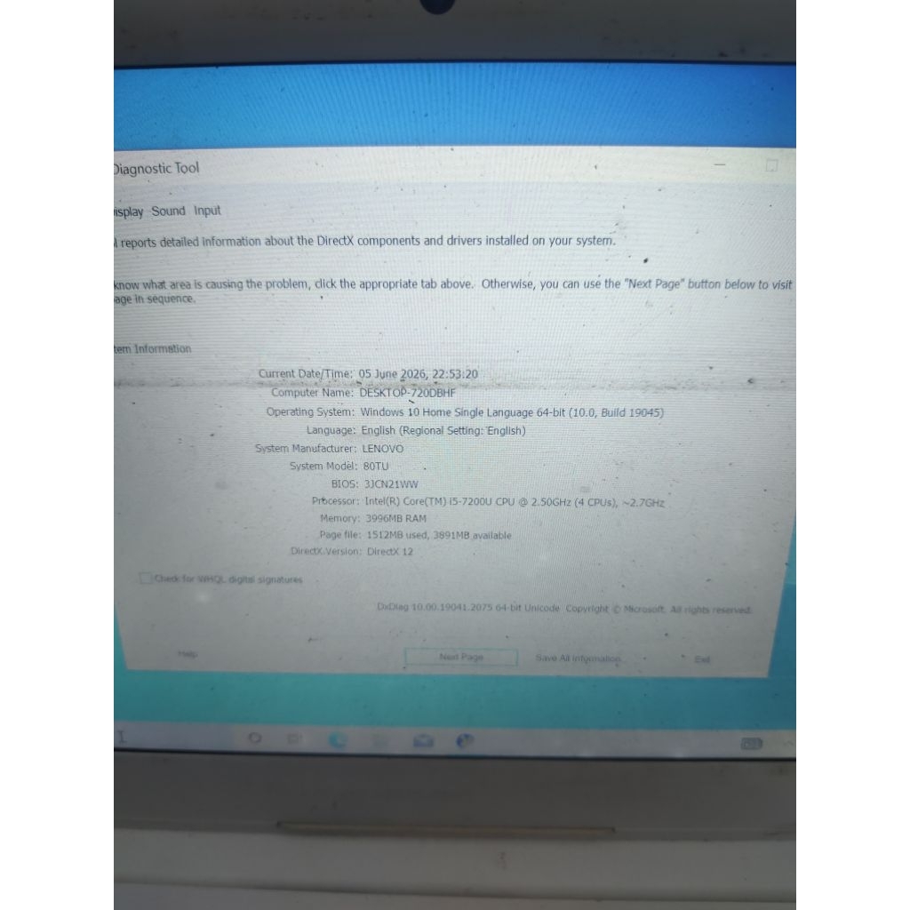 MESIN LAPTOP LENOVO Ideapad 310-141KB