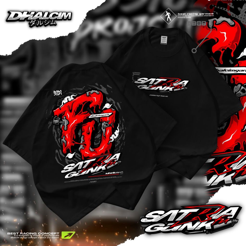 KAOS DISTRO FU SATRIA FU GANK RACING COTTON 24S TEBAL, KAOS SATRIA FU, KAOS SATRIA GANK, KAOS LOGO F