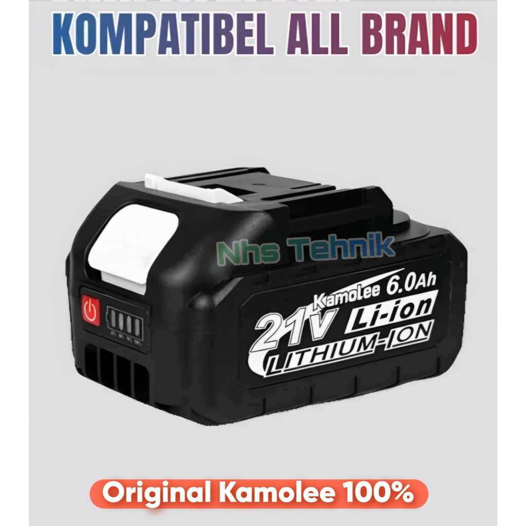 Baterai Impact Wrench Kamolee 6.0 ah Batre Baterai Bor Gerinda Impact Kamolee 6 ah