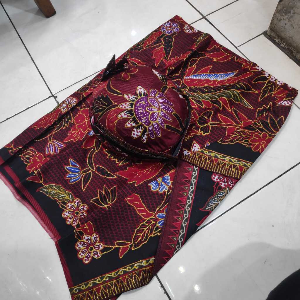 blangkon udeng merah sembong jawa timur prada glitter