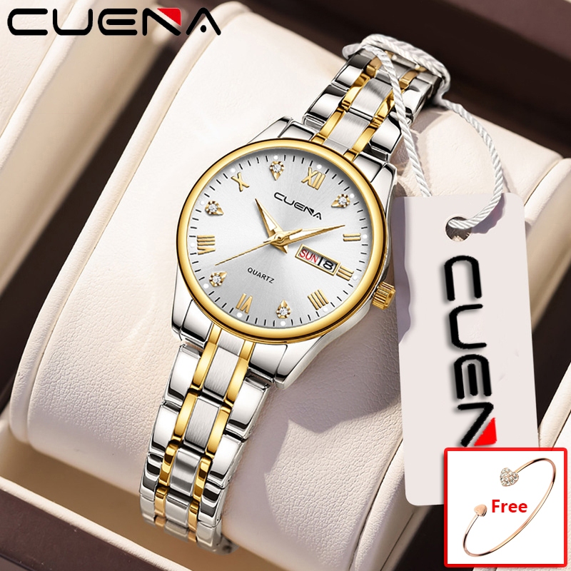 CUENA Jam Tangan Wanita Murah Original Anti Air Kecil Terbaru 2026 Analog Arloji Cewek