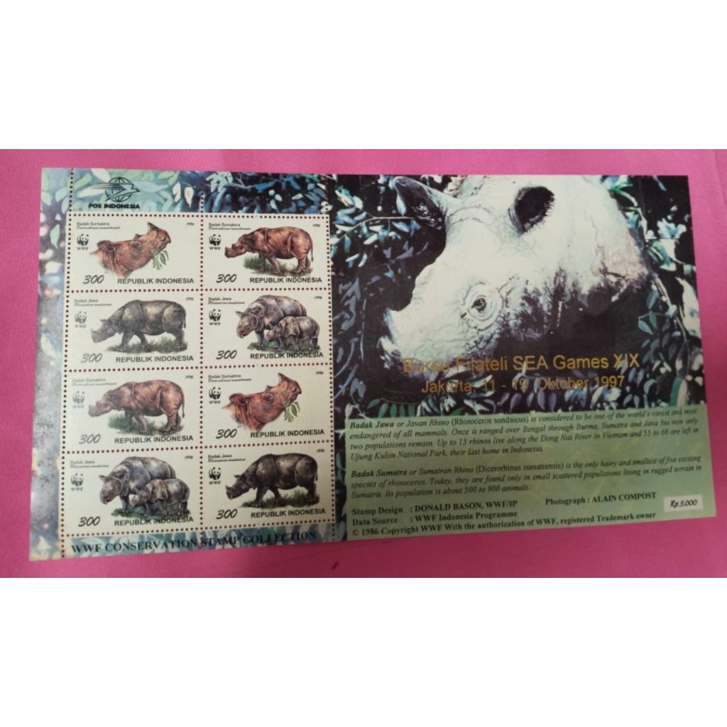 Souvenir Sheet WWF Badak Indonesia 1997 Sea Games