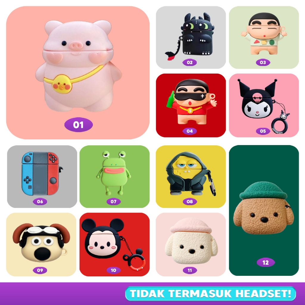 [LP] Case Lenv LP40 / LP40 Pro / LP40 S Thinkplus Wireless Bluetooth Earphone Cartoon Cover Case