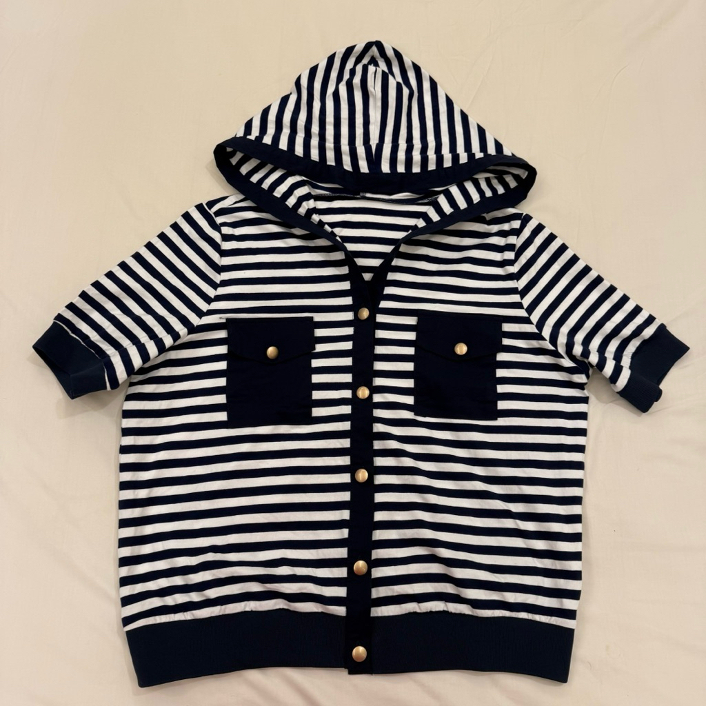 Baju Pakaian Wanita Hoodie Garis Garis Bergaris | Woman Hoodie T-Shirt Black White Hitam Putih