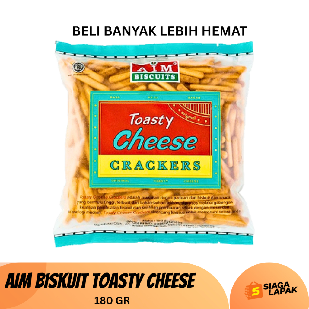 Toasty Cheese Crackers 180 gr AIM Biskuit Stik Keju [BELI BANYAK LEBIH MURAH]