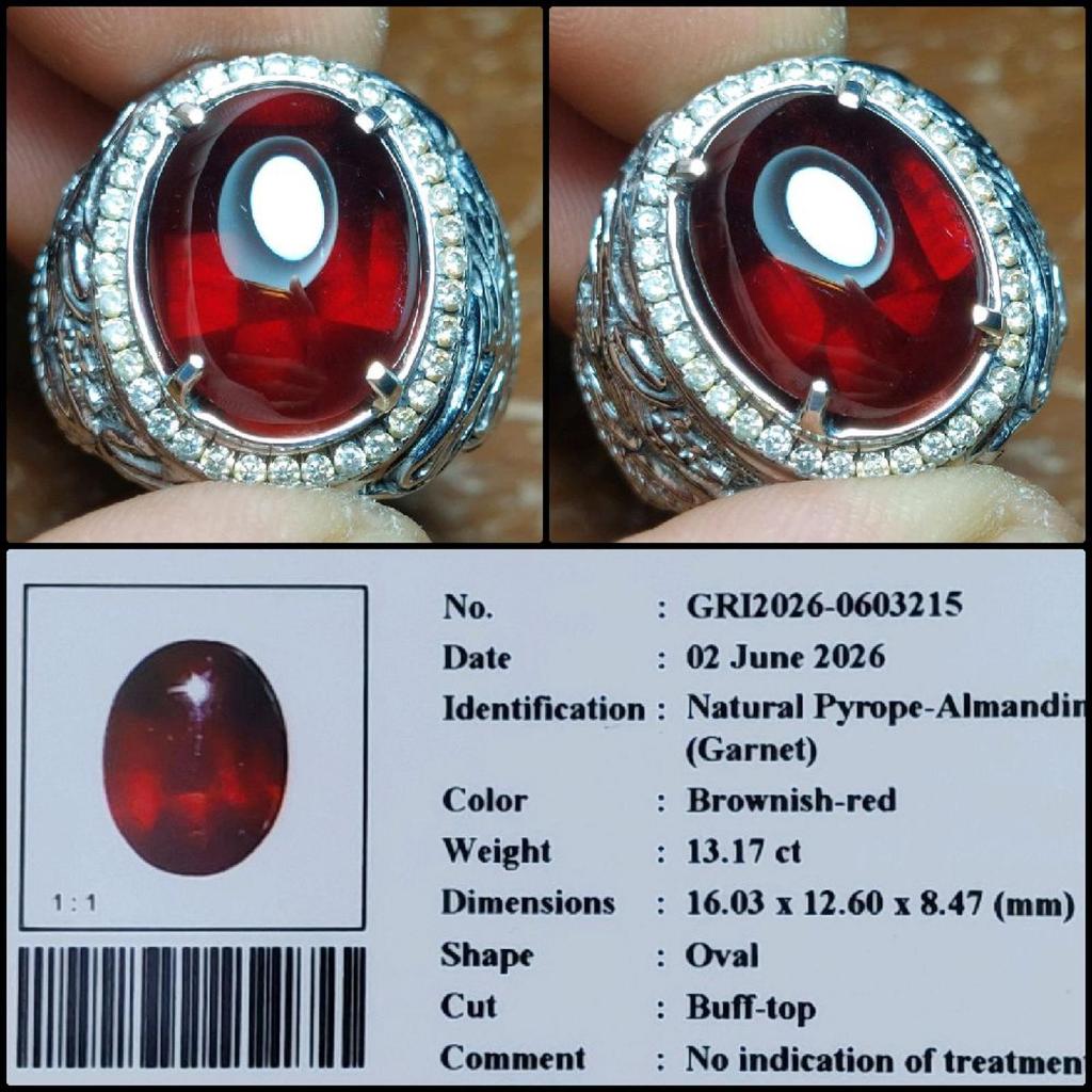 Natural Red Star Garnet Crystal Gemstone Batu Permata Merah Asli Garansi