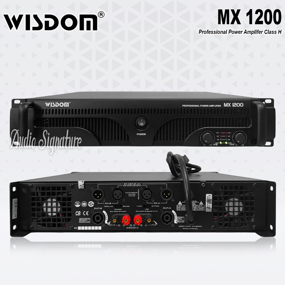 Power Amplifier 2 Channel WISDOM MX1200 | MX 1200 Class H 2 x 1200 Watt Original