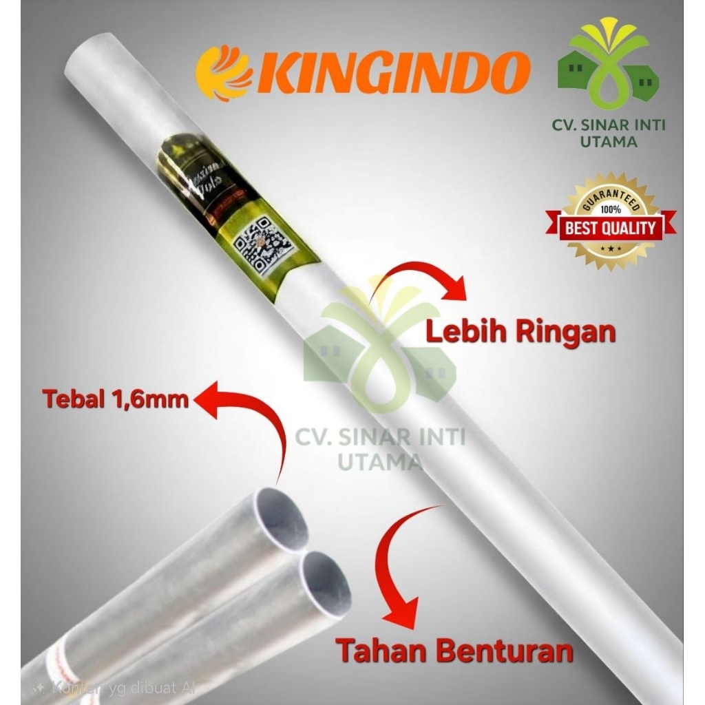Galah / Pipa / Gagang Egrek Kingindo Profesional Pole Aluminium Alloy Tebal 1,6mm Ringan Tidak Mudah