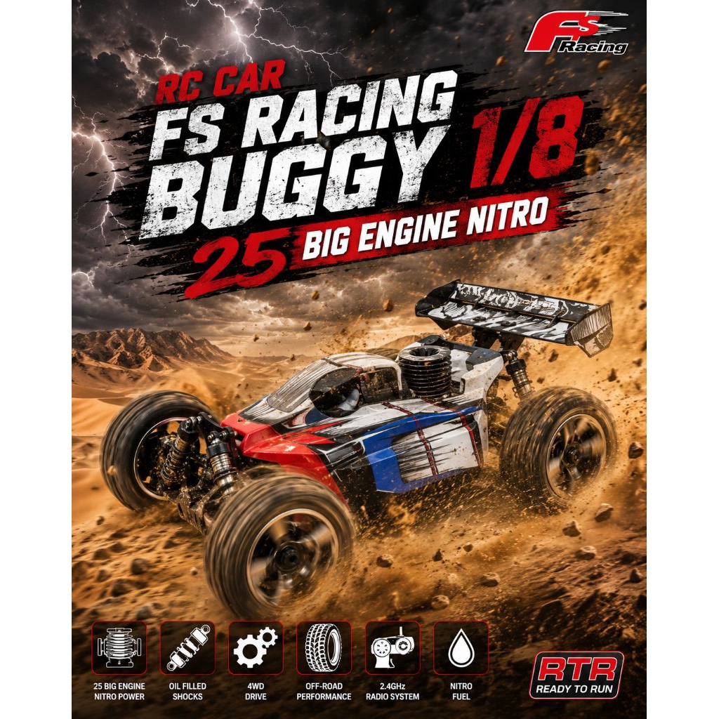 Rc Car 1/8 FS Racing Buggy Nitro RTR