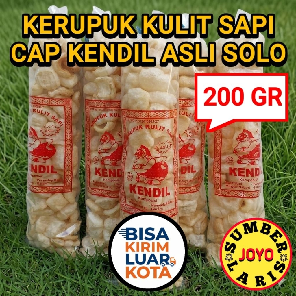 KERUPUK RAMBAK KULIT SAPI CAP KENDIL ASLI SOLO ( 200 GR ) PACKING KARDUS BISA KIRIM LUAR KOTA