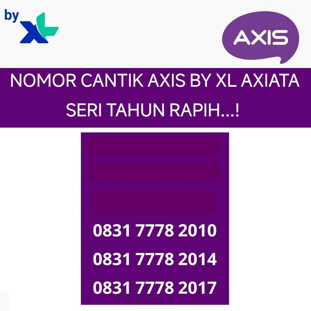 nomor cantik axis 4.5G kartu perdana axiata nomer seri tahun rapih