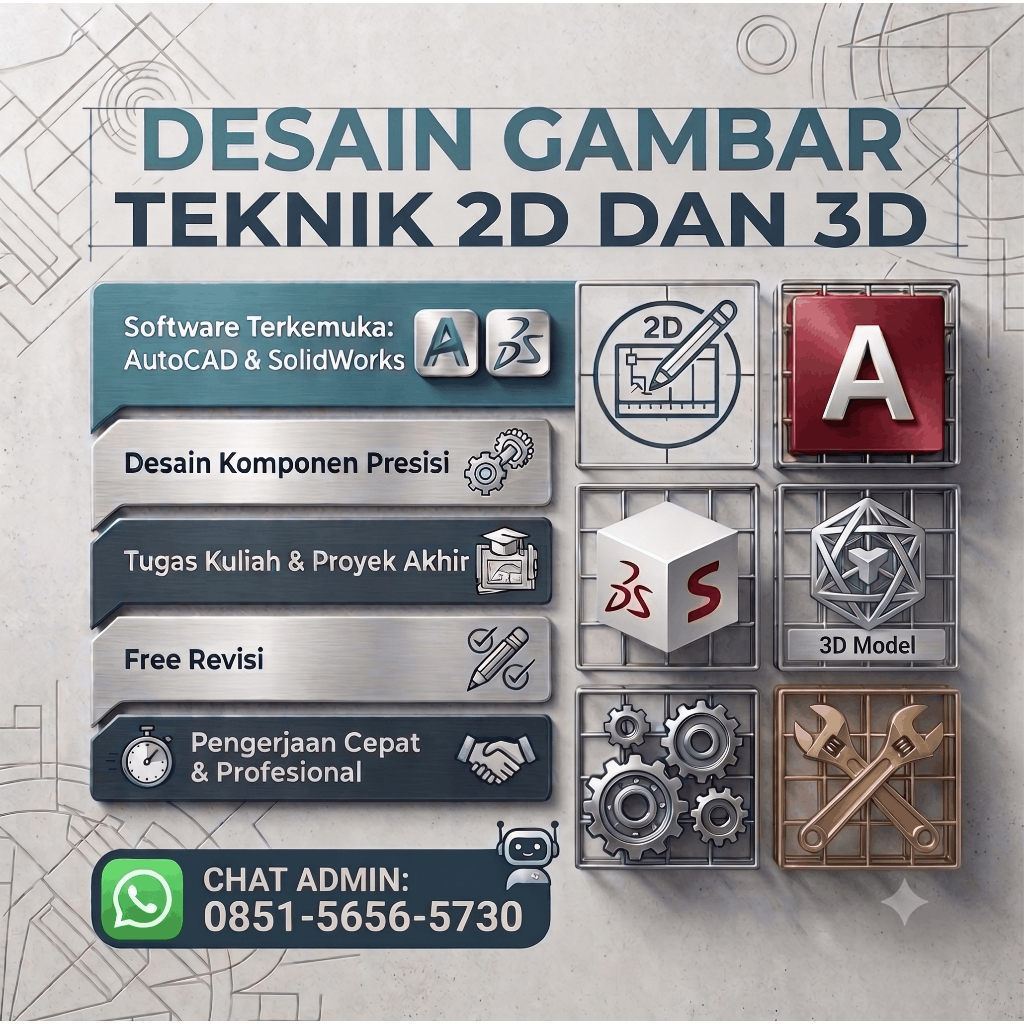 Jasa Gambar Teknik 2D&3D AutoCAD & Solidworks