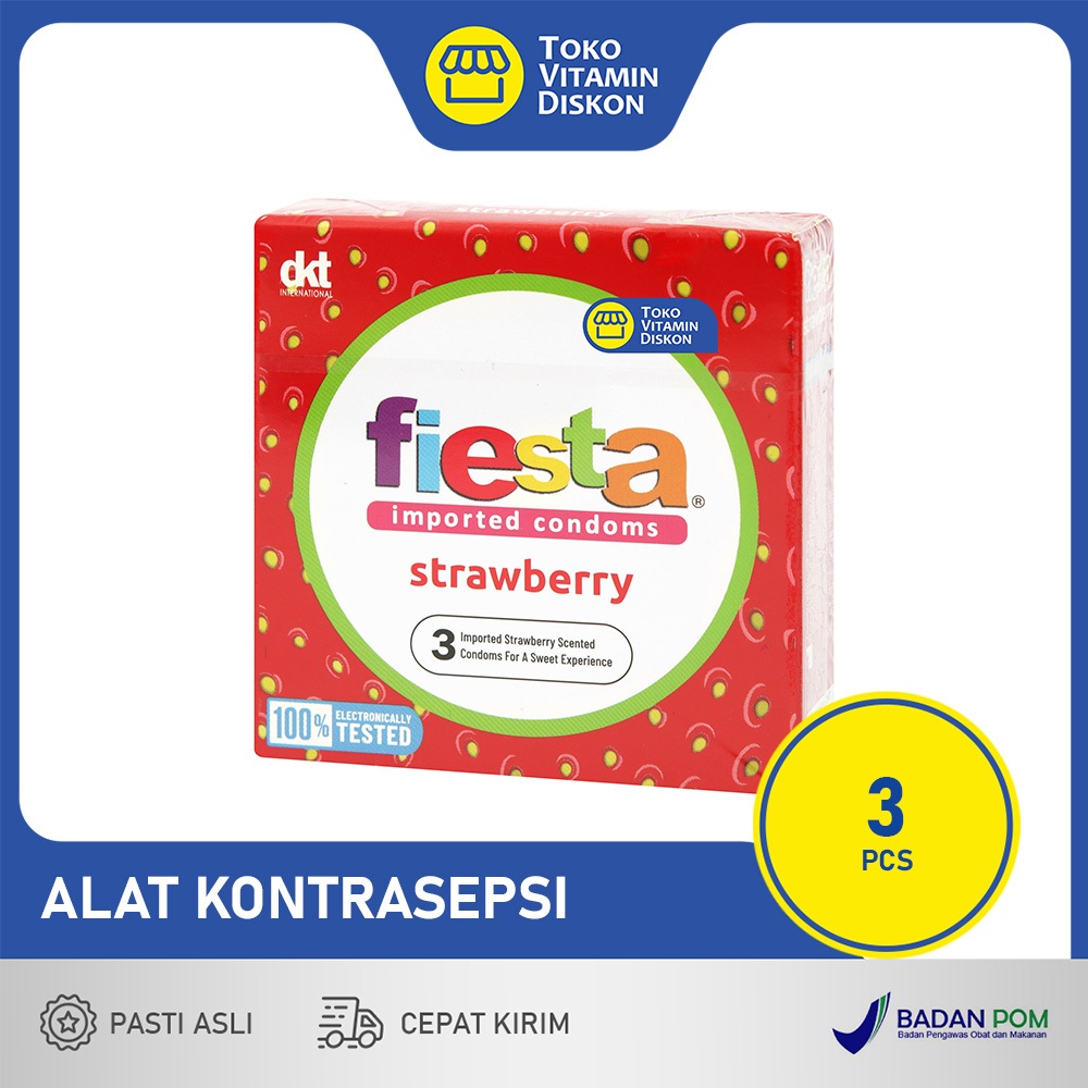 FIESTA STRAWBERRY | KONDOM, ALAT KONTRASEPSI, KONDOM AROMA STRAWBERRY
