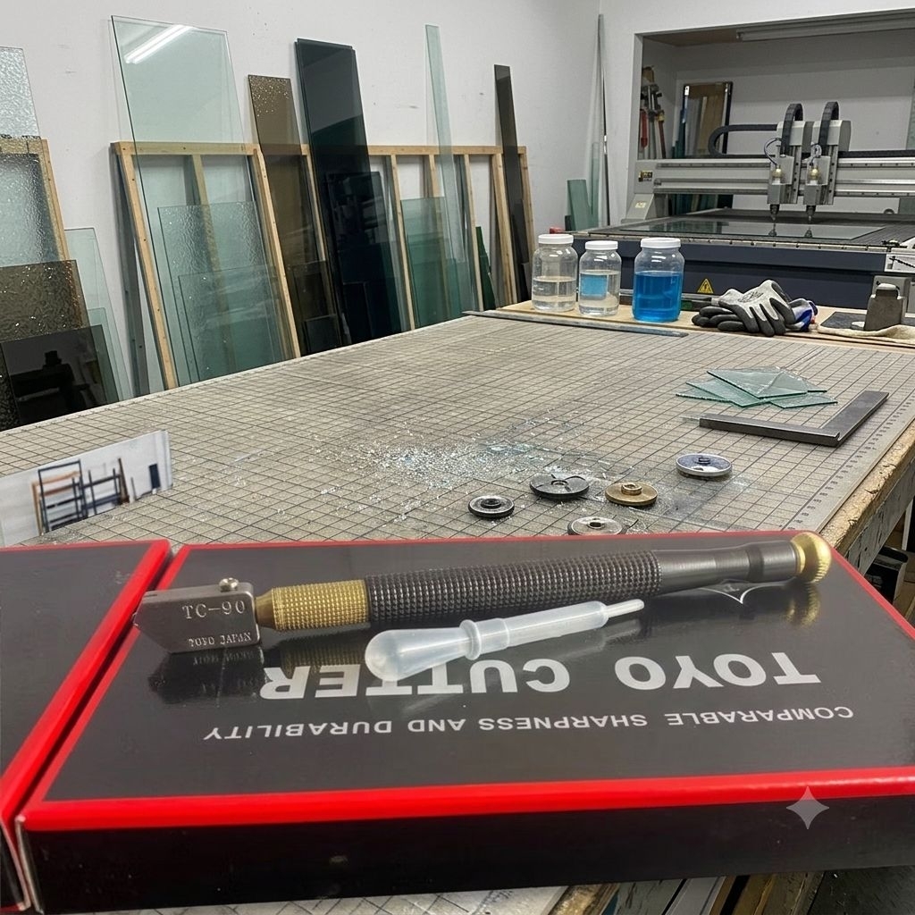 TOYO TC 90 ORIGINAL LIMITED EDITION HANDLE BESI Alat potong kaca Tc 90  Oil glass cutter tc90 tc-90