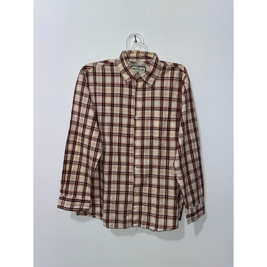 PRELOVED_Mendellin Man Kemeja Flanel Cowok Ukuran XXL