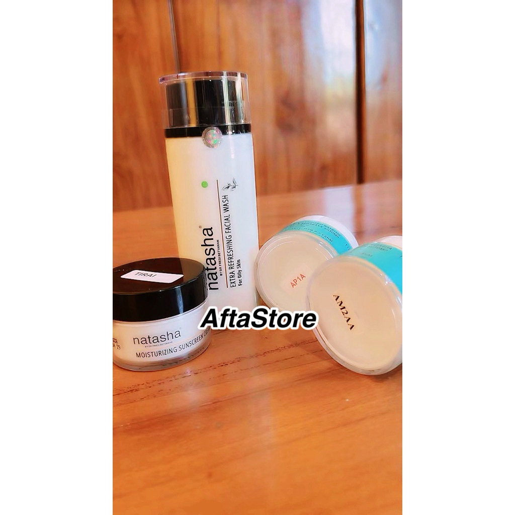 Natasha Paket Natasha untuk Kulit Sensitif Berjerawat & Bruntusan - Wajah Hitam Treatment, Krim Pagi