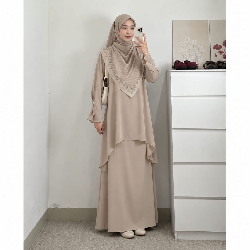 Set  Tunik Rok Sadrina Bahan Sabrina Anty UV Baju muslim