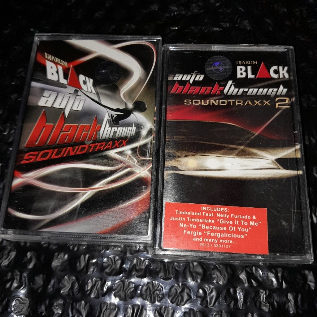 kaset pita auto black throught soundtraxxx (timbaland,akon,rihanna,dr dre,dmx,d12)