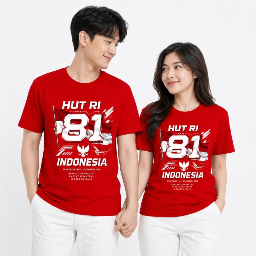 MERAH PUTIH HUT Kaos Merah Putih HUT RI - Baju Agustusan Pria Wanita / K