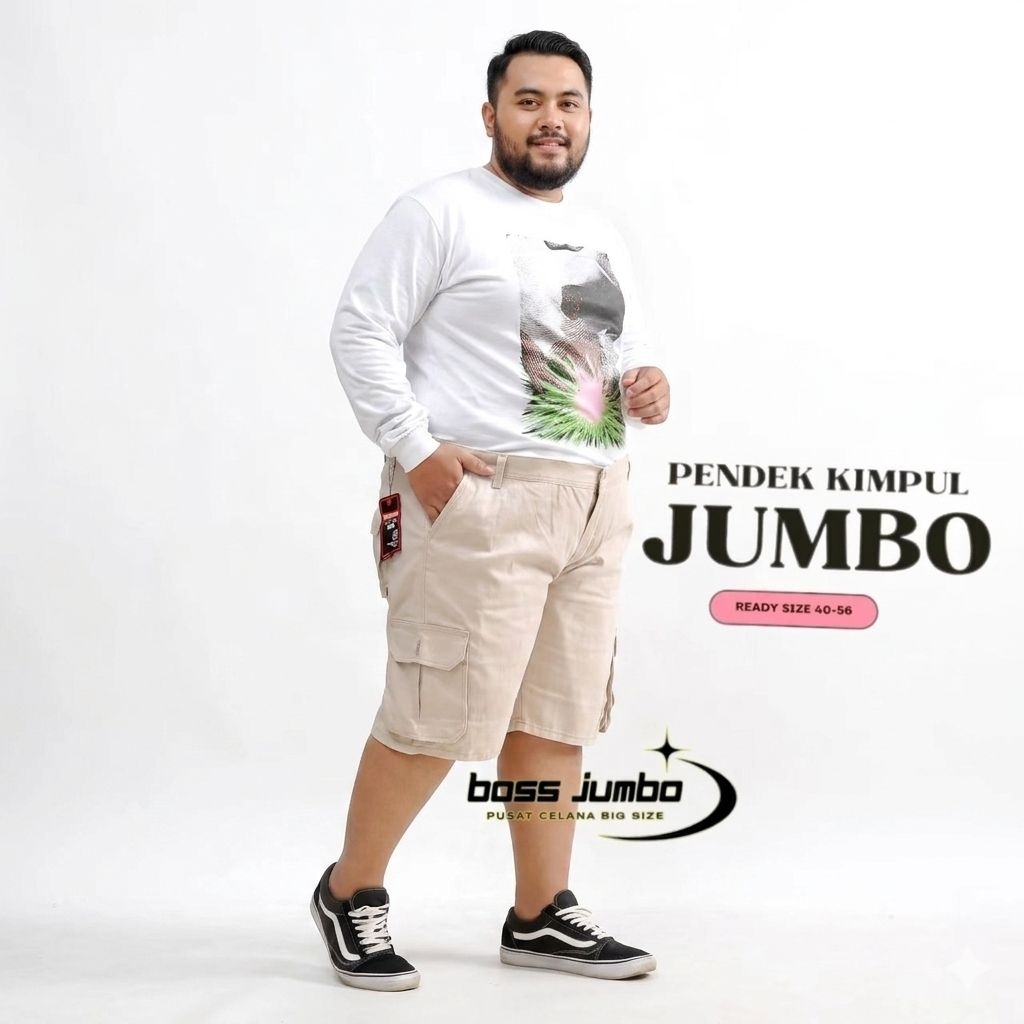 Celana Kimpul Pendek Pria Super Jumbo Pakai Resleting
