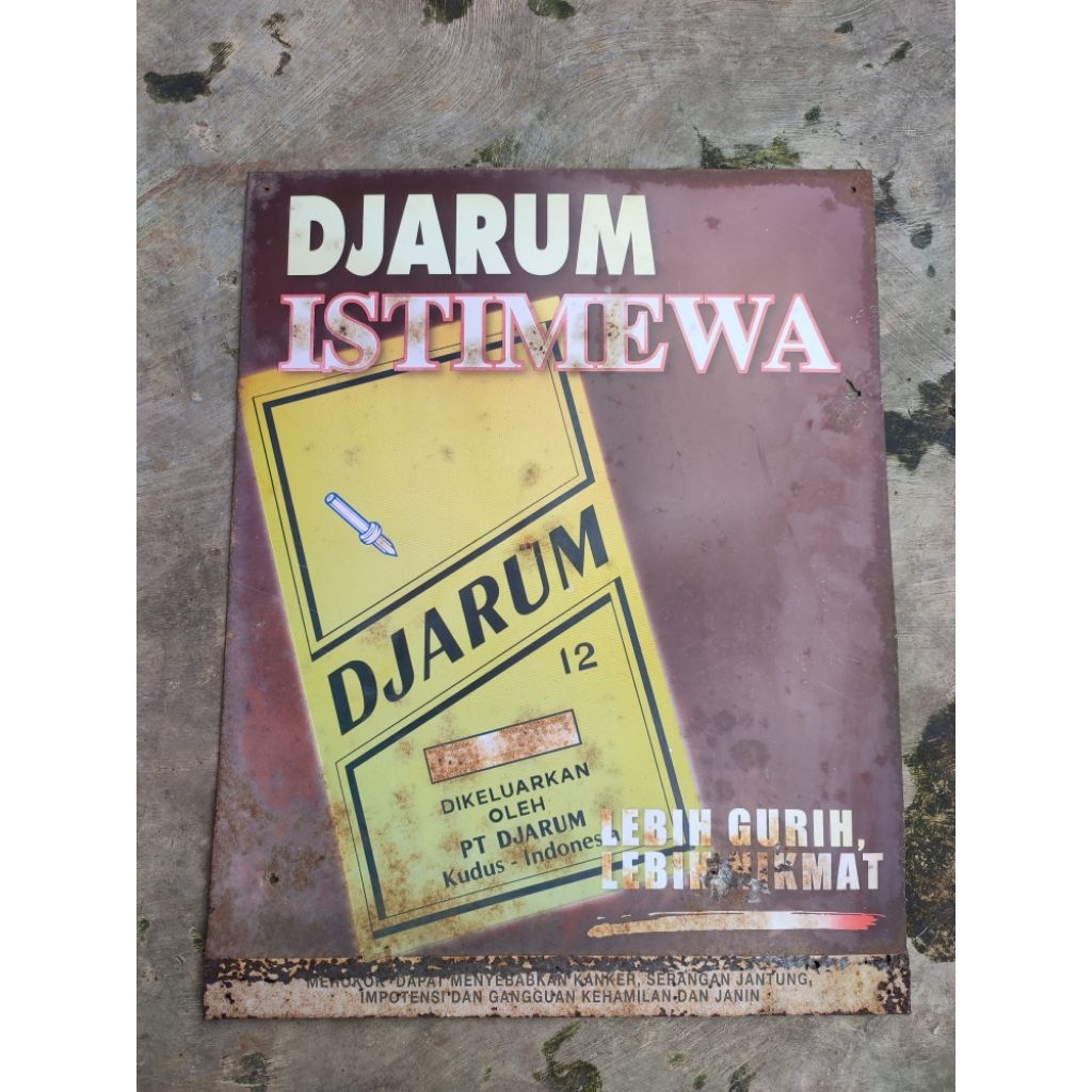 Iklan Seng Tinsign Vintage Antik Djarum Istimewa Original Bukan Repro Modern