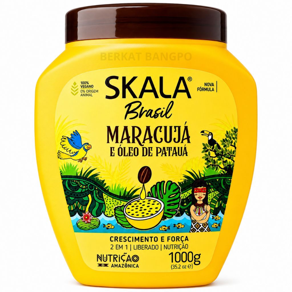 [FULL SIZE 1KG] SKALA Brasil Maracujá  – Masker Rambut Keriting Deep Conditioning | SKALA Curly Hair