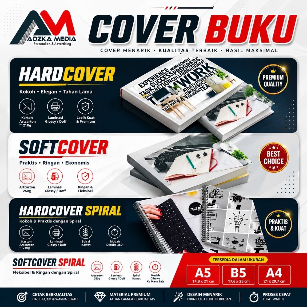 Cover Buku Jilid Soft Cover/HardCover (Jilid+Cover)