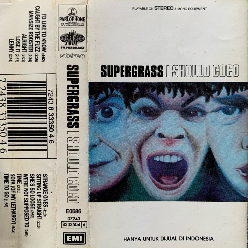 Kaset Pita Supergrass - I Should Coco (1995 Parlophone/EMI Records Ltd.)