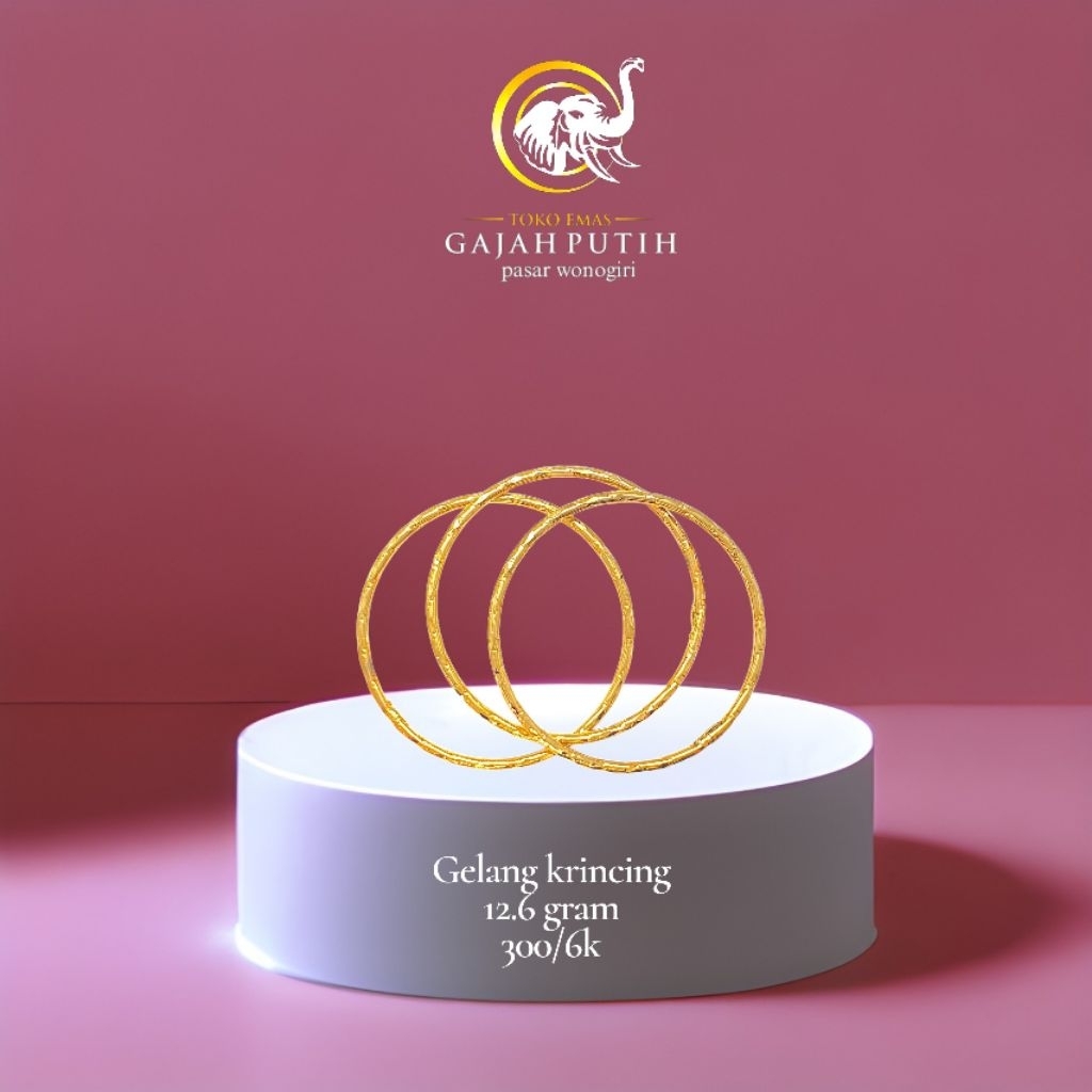 Gelang emas krincing 12.6 gram