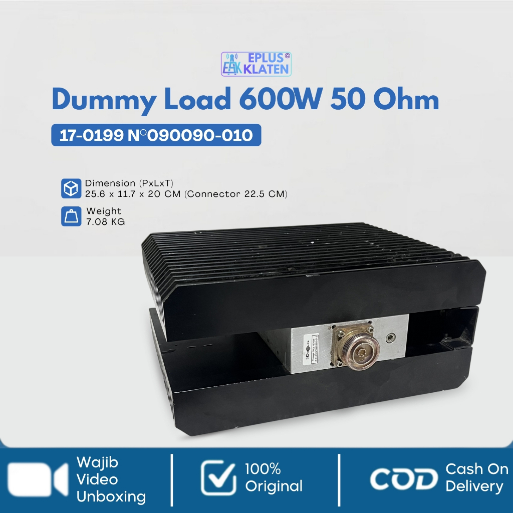 Dummy Load 600W 50 Ohm Diconex 17-0199 N090090-010 DIN 500W DummyLoad RF Termaline Bird